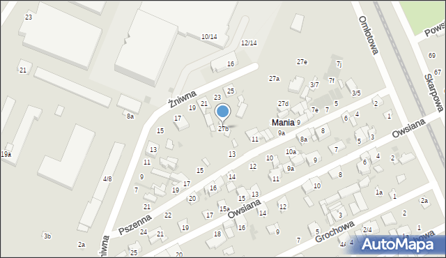Łódź, Żniwna, 27b, mapa Łodzi
