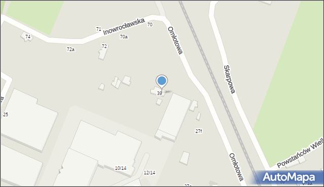 Łódź, Żniwna, 39, mapa Łodzi