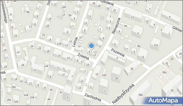 Lublin, Żniwna, 3, mapa Lublina