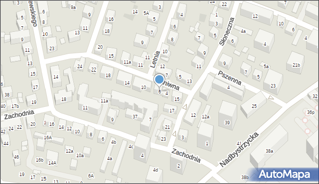 Lublin, Żniwna, 6, mapa Lublina