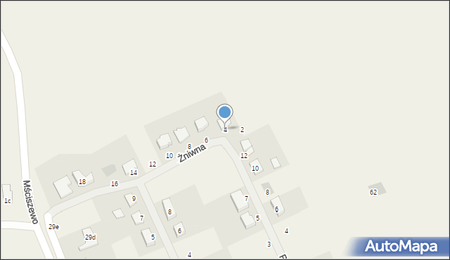 Mściszewo, Żniwna, 4, mapa Mściszewo