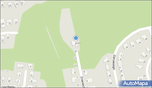 Olsztyn, Znanieckiego Piotra, prof., 17, mapa Olsztyna