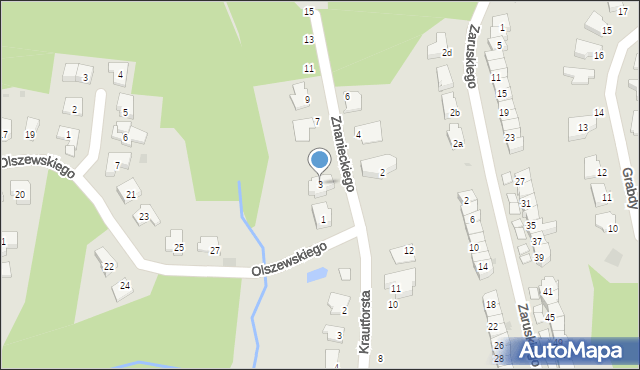 Olsztyn, Znanieckiego Piotra, prof., 3, mapa Olsztyna