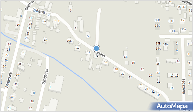 Opole, Żniwna, 14, mapa Opola