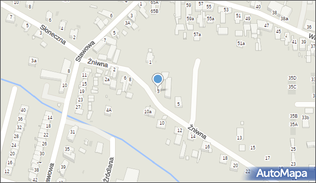 Opole, Żniwna, 3, mapa Opola