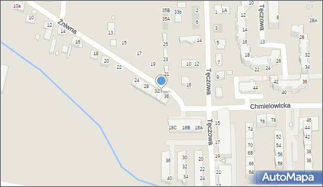 Opole, Żniwna, 34, mapa Opola