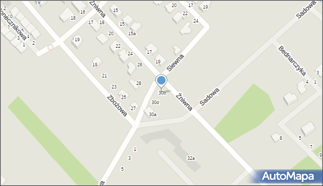 Ostrołęka, Żniwna, 30b, mapa Ostrołęka