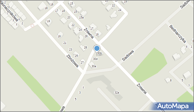 Ostrołęka, Żniwna, 30c, mapa Ostrołęka