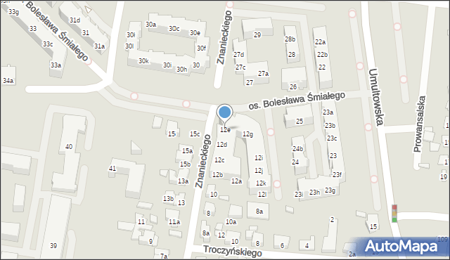 Poznań, Znanieckiego Floriana, 12e, mapa Poznania