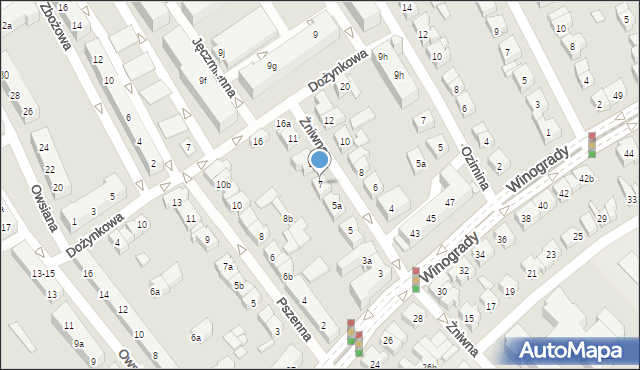 Poznań, Żniwna, 7, mapa Poznania