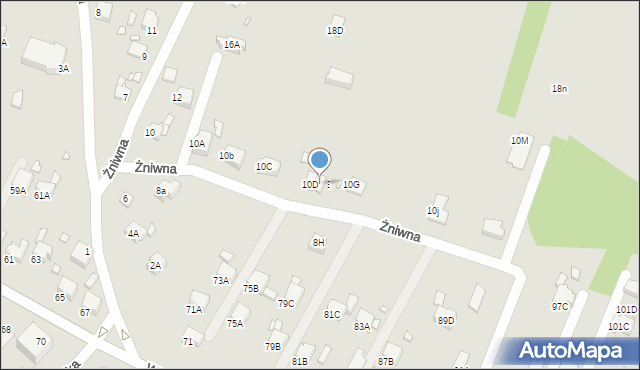 Rybnik, Żniwna, 10E, mapa Rybnika