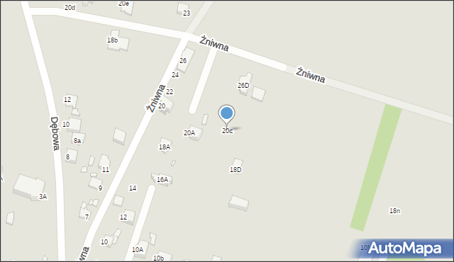 Rybnik, Żniwna, 20c, mapa Rybnika