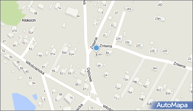 Rybnik, Żniwna, 6, mapa Rybnika