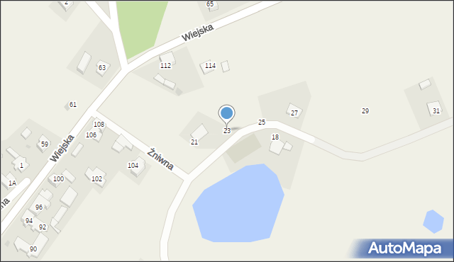 Santocko, Żniwna, 23, mapa Santocko