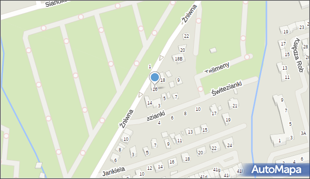 Szczecin, Żniwna, 16, mapa Szczecina
