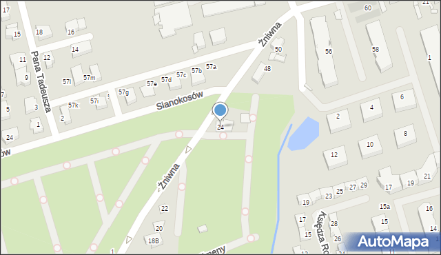 Szczecin, Żniwna, 24, mapa Szczecina