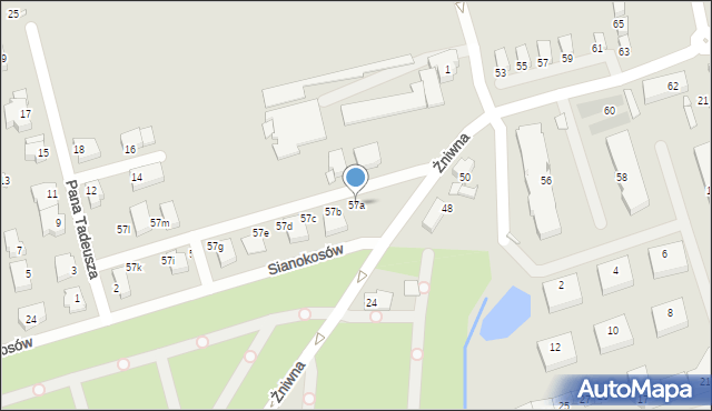 Szczecin, Żniwna, 57a, mapa Szczecina