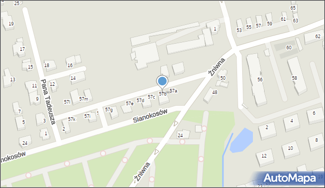 Szczecin, Żniwna, 57b, mapa Szczecina