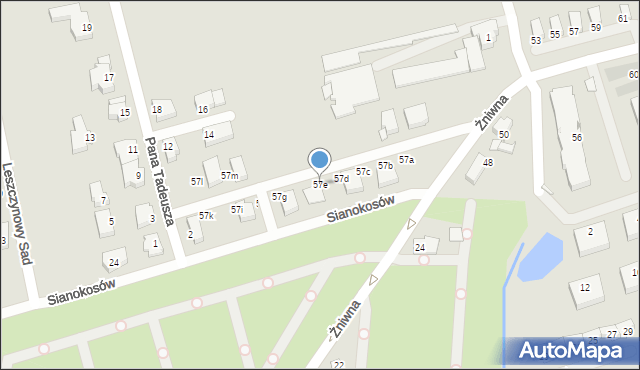 Szczecin, Żniwna, 57e, mapa Szczecina