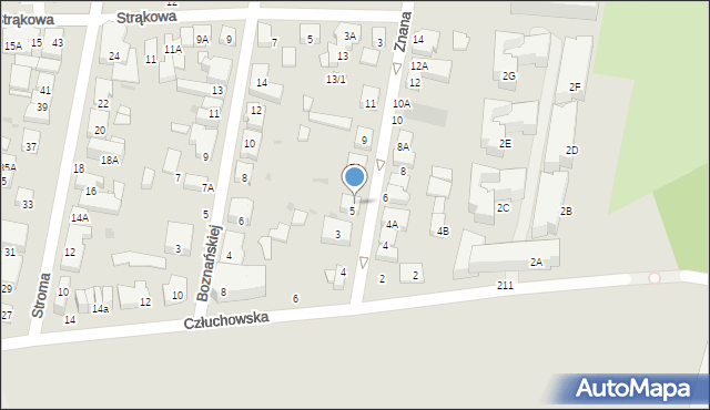 Warszawa, Znana, 5A, mapa Warszawy