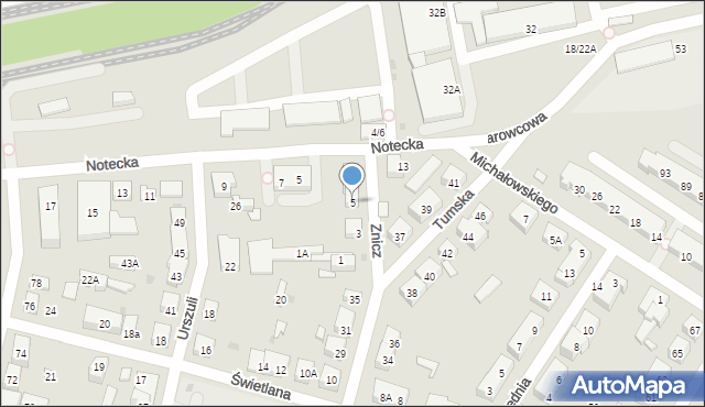 Warszawa, Znicz, 5, mapa Warszawy