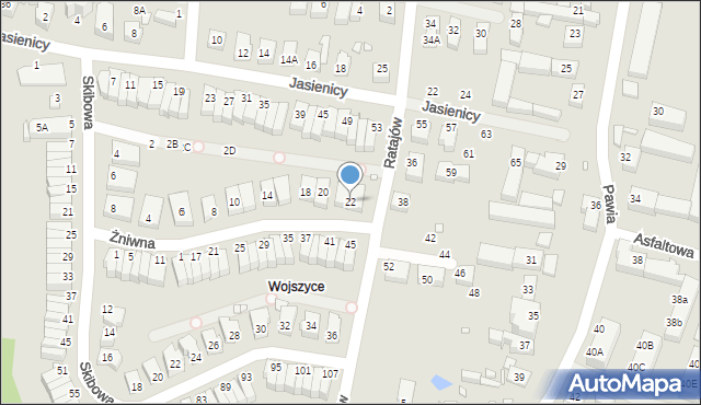 Wrocław, Żniwna, 22, mapa Wrocławia