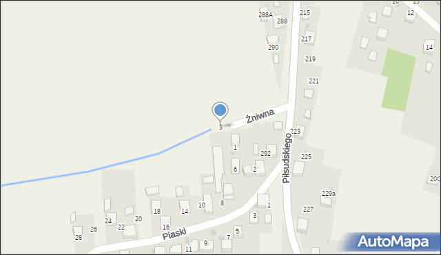 Zagórze, Żniwna, 3, mapa Zagórze
