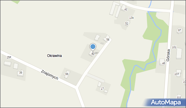 Zawadka, Znajomych, 62, mapa Zawadka