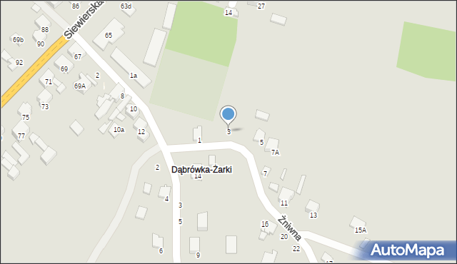 Zawiercie, Żniwna, 3, mapa Zawiercie