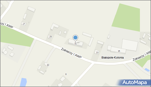 Białopole, Żołnierzy I AWP, 31, mapa Białopole