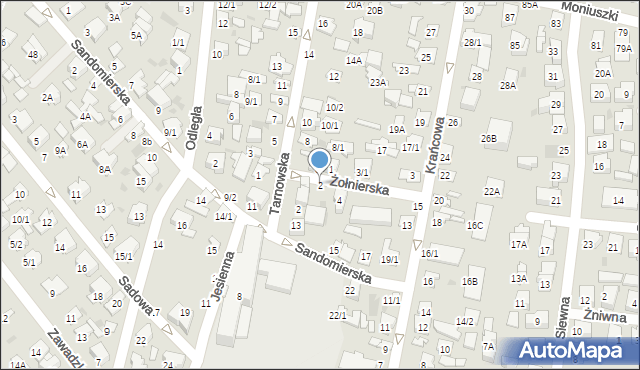 Białystok, Żołnierska, 2, mapa Białegostoku