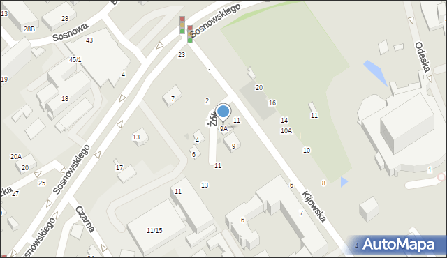 Białystok, Żółta, 9A, mapa Białegostoku