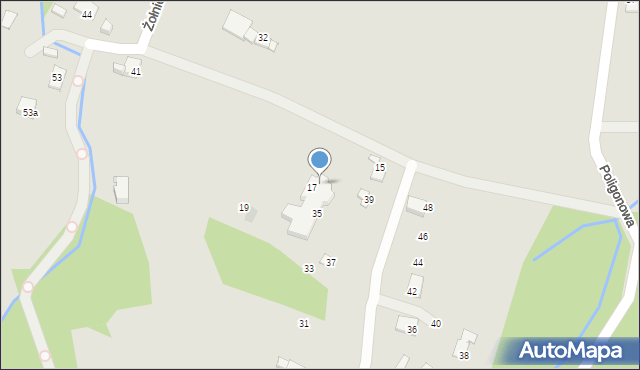 Bielsko-Biała, Żołnierska, 17a, mapa Bielsko-Białej