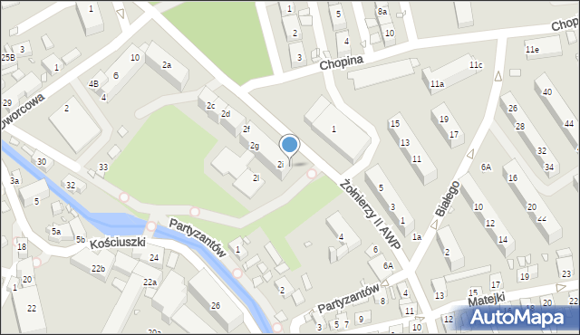 Bogatynia, Żołnierzy II AWP, 2k, mapa Bogatynia