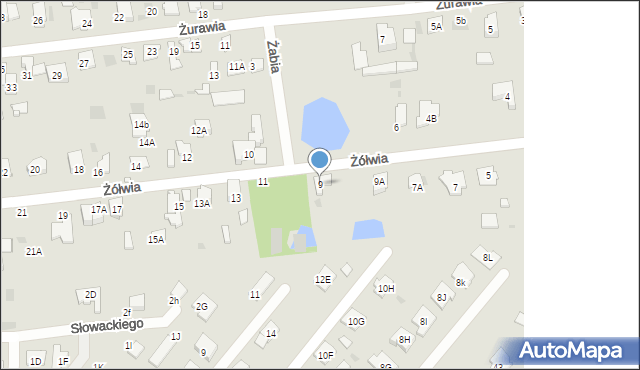 Brwinów, Żółwia, 9, mapa Brwinów