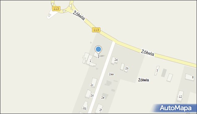 Budno, Żółwia, 2, mapa Budno