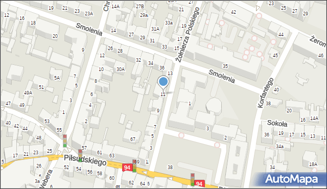 Bytom, Żołnierza Polskiego, 11, mapa Bytomia