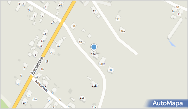 Bytom, Żołnierska, 28b, mapa Bytomia