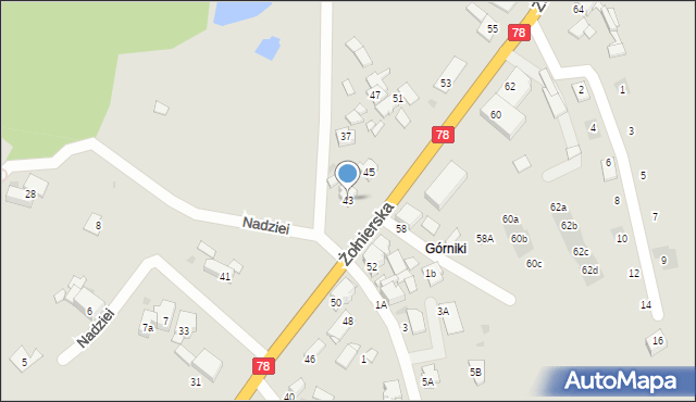 Bytom, Żołnierska, 43, mapa Bytomia