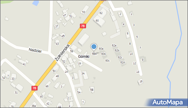 Bytom, Żołnierska, 58A, mapa Bytomia
