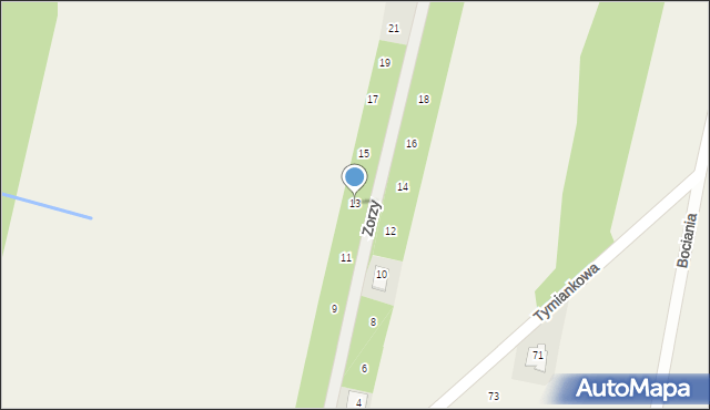 Celinów, Zorzy, 13, mapa Celinów