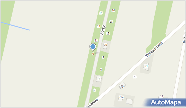 Celinów, Zorzy, 9, mapa Celinów