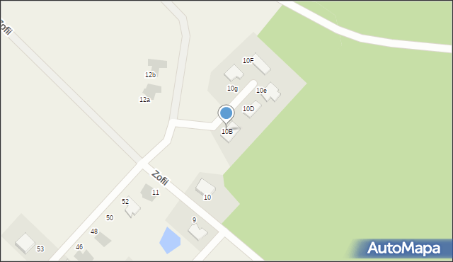 Chwaszczyno, Zofii, 10B, mapa Chwaszczyno