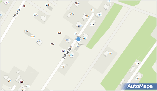 Dosin, Żołnierska, 10a, mapa Dosin