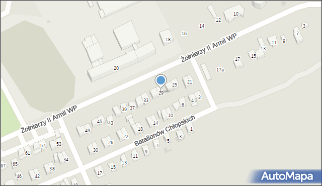 Garwolin, Żołnierzy II Armii Wojska Polskiego, 29, mapa Garwolin