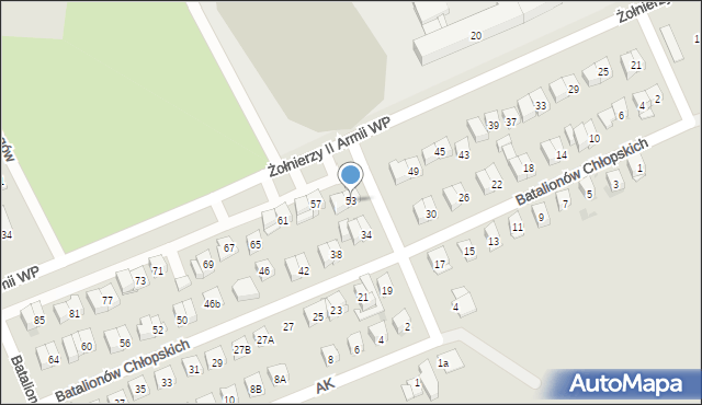 Garwolin, Żołnierzy II Armii Wojska Polskiego, 53, mapa Garwolin