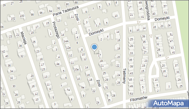 Gdańsk, Zosi, 21a, mapa Gdańska