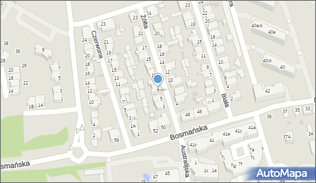 Gdynia, Żółta, 7, mapa Gdyni