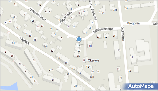 Gdynia, Żółkiewskiego Stanisława, hetm., 1A, mapa Gdyni