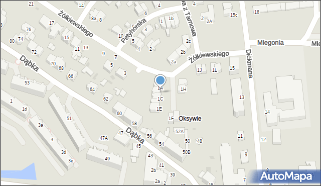 Gdynia, Żółkiewskiego Stanisława, hetm., 1B, mapa Gdyni